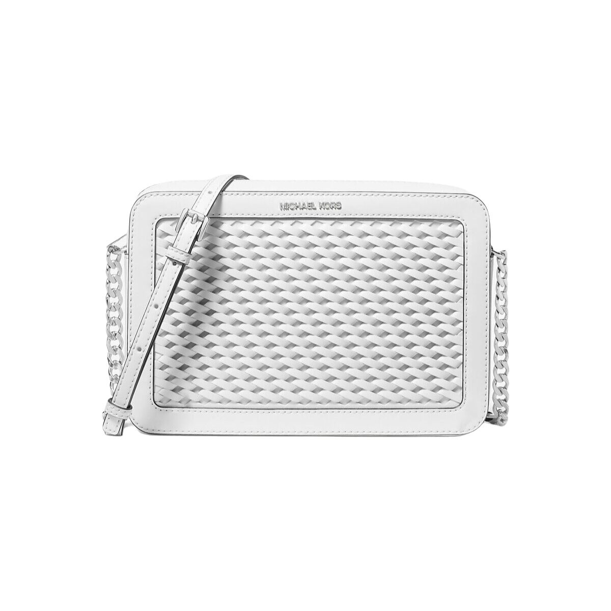 Borsa a Tracolla Michael Kors 35T5STTC3Y-OPTIC-WHITE Bianco 24 x 16 x 5 cm