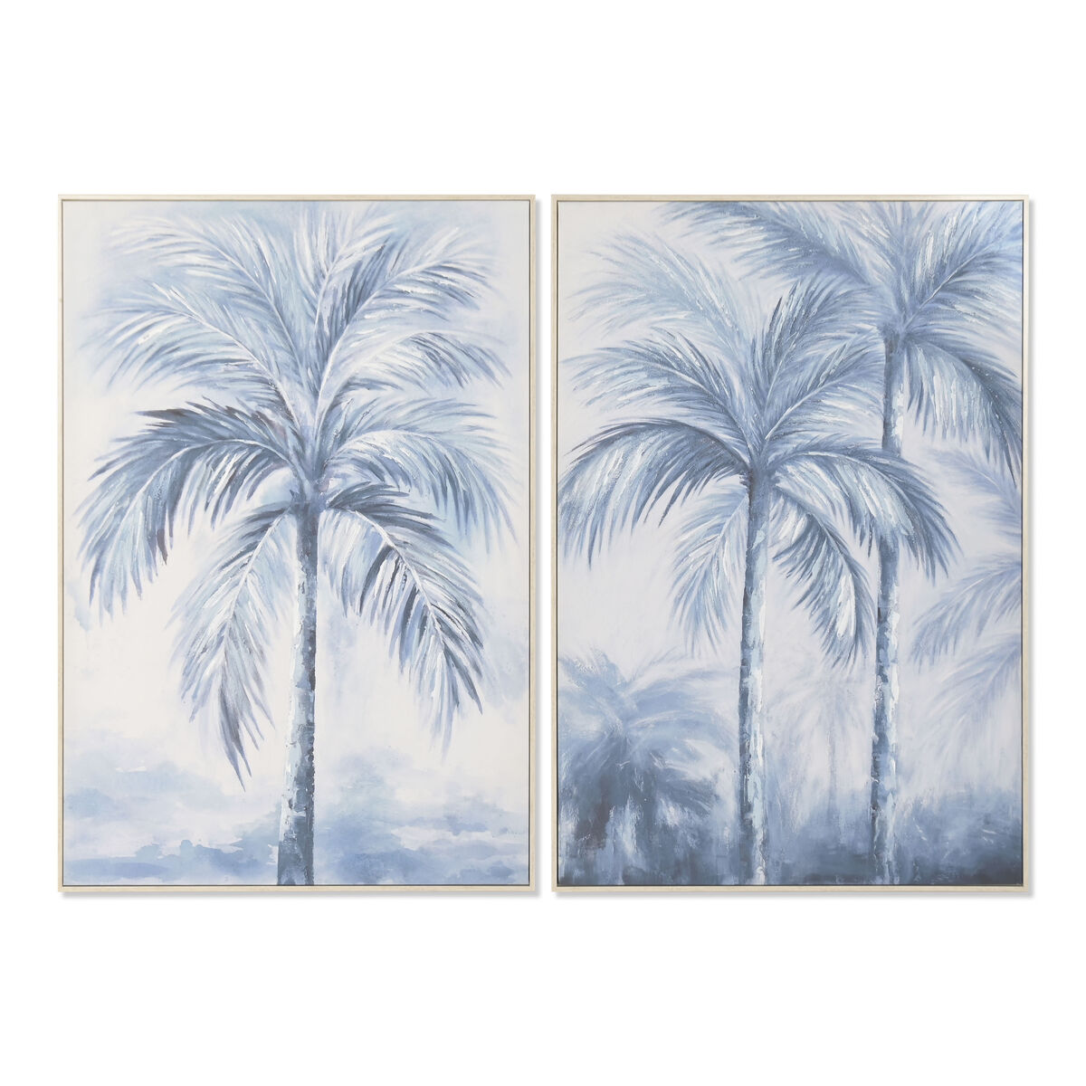 Tela Home ESPRIT Azzurro Bianco Palme Tropicale 82,5 x 3,5 x 122,5 cm (2 Unità)