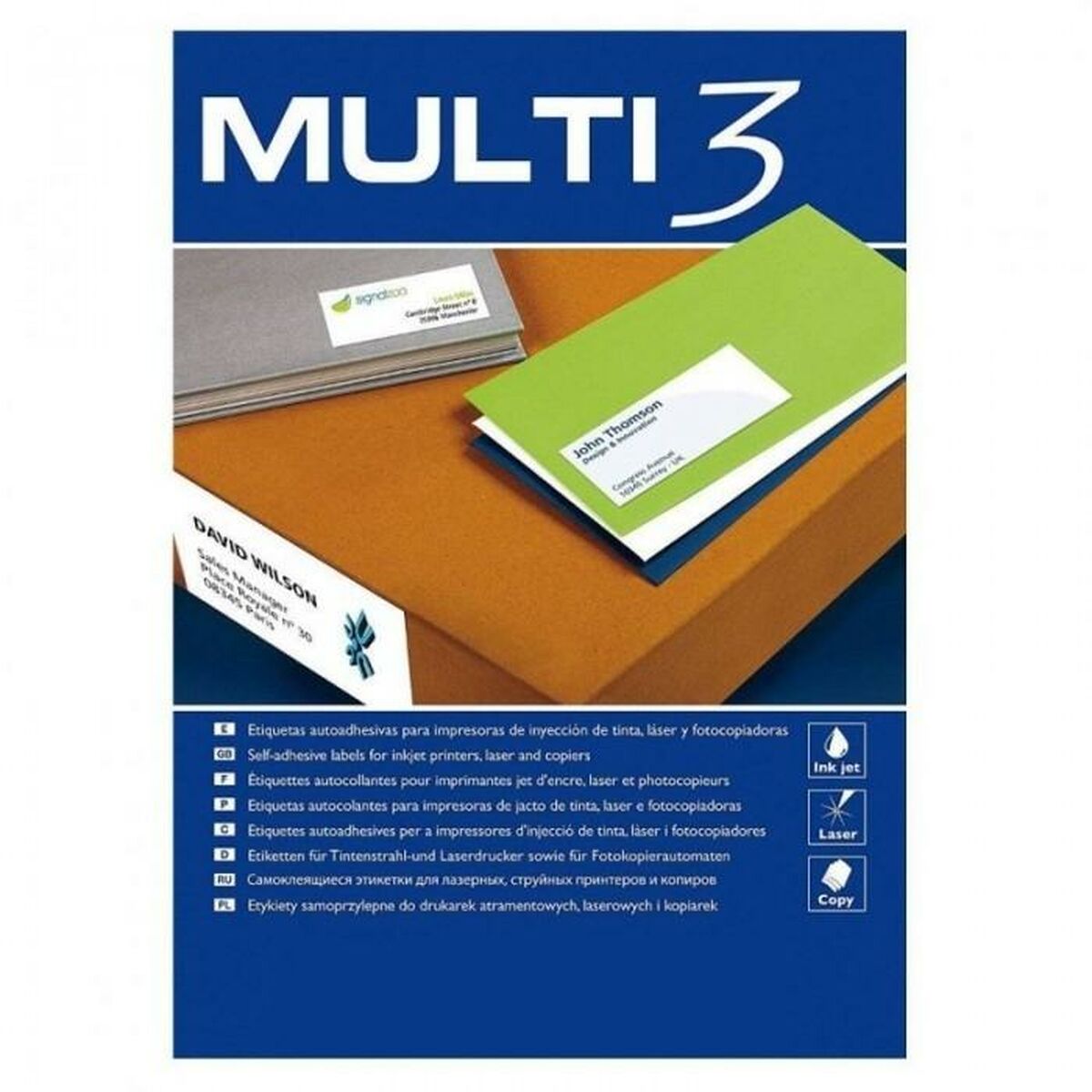 Etichette per Stampante MULTI 3 Bianco Arrotondato 100 fogli 64 x 33,9 mm (24 Unità)