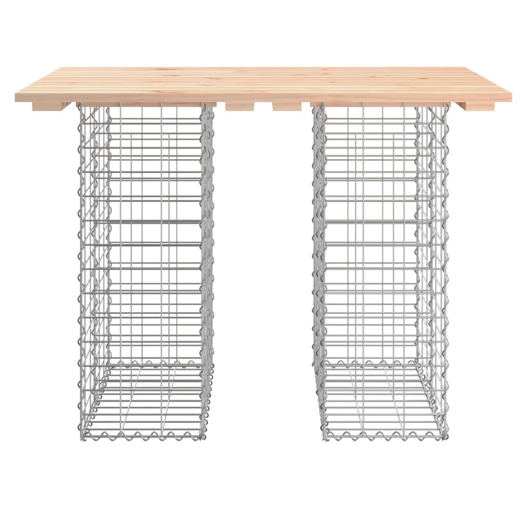 vidaXL Table de jardin Gabion Design 100x70x72 cm Bois massif Pin - Image 5