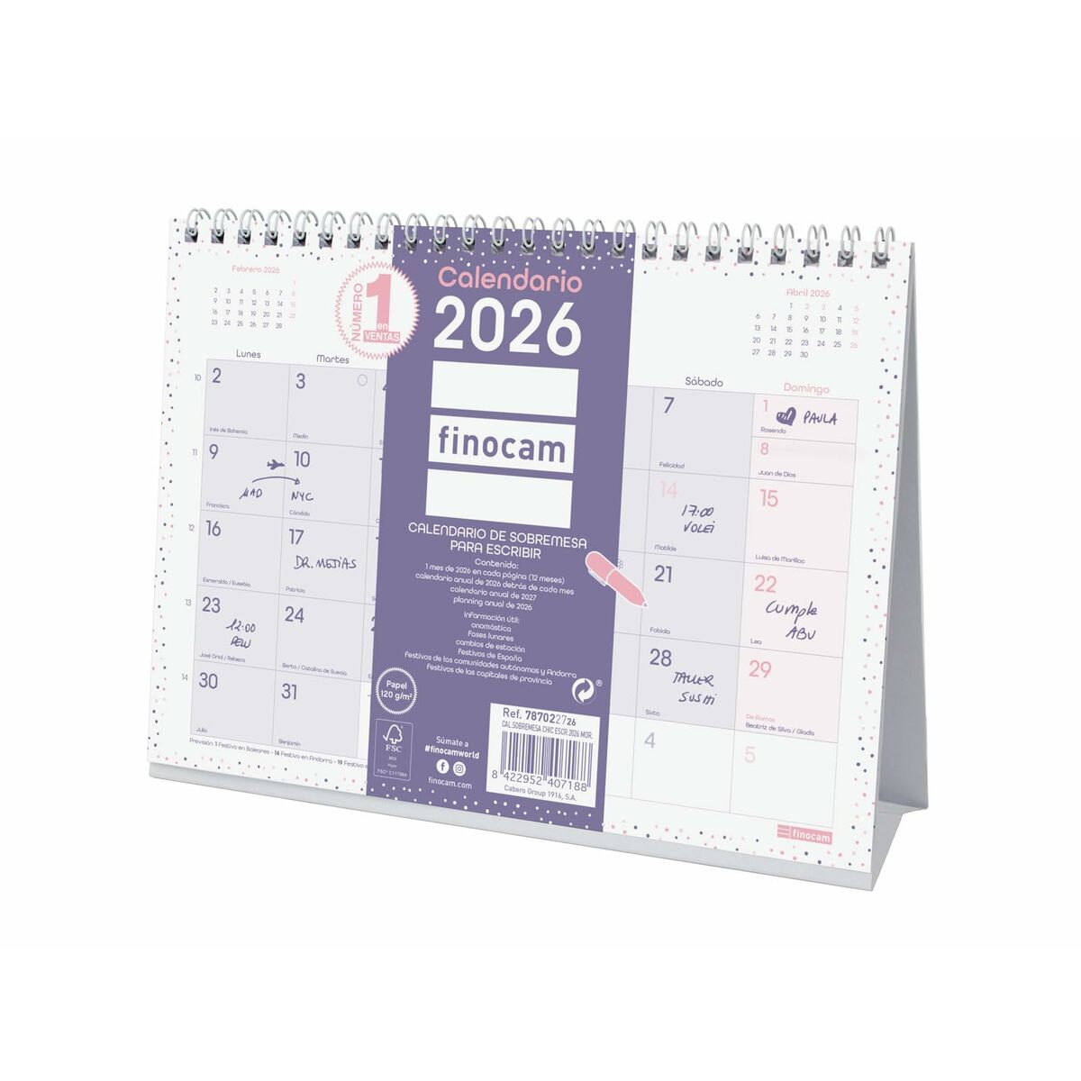 Calendario da Tavolo Finocam Multicolore Carta 21 x 15 cm