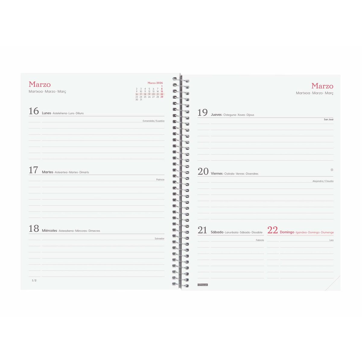 Agenda Finocam DESIGN COLLECTION Imposible A5 15,5 x 21,2 cm 2026 - Image 4