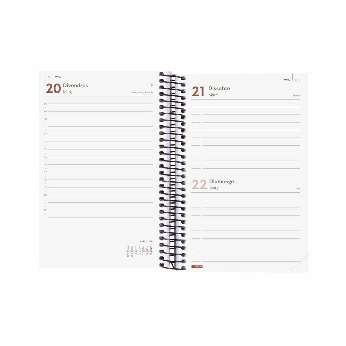 Agenda Finocam OPAQUE Nero 11,7 x 18,1 cm 2026 - Image 4