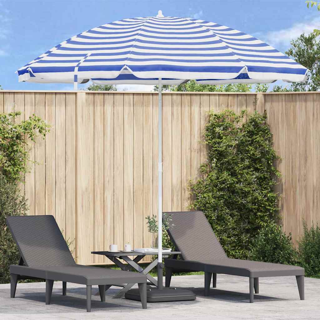 vidaXL Strandparasol Blau 263 x 263 x 272 cm Polyester und Metall