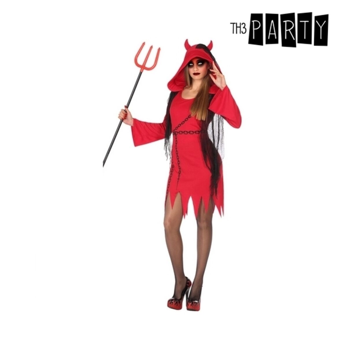 Costume per Adulti Rosso Demonio (1 Pezzi) Taglia:XS/S
