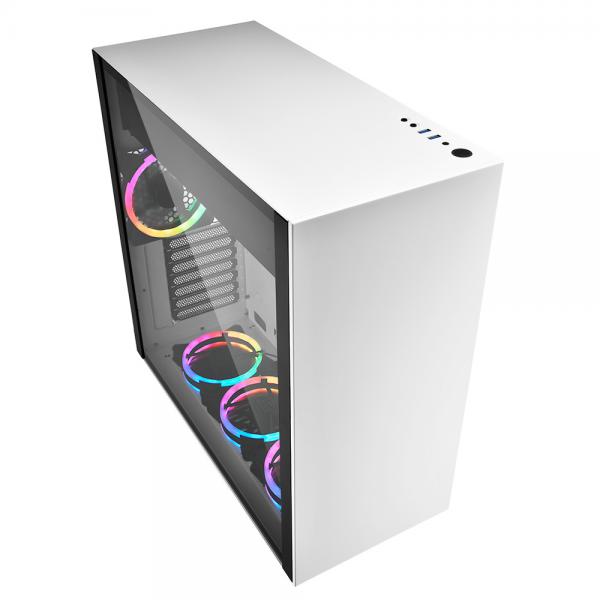 Case computer desktop ATX Sharkoon Pure Steel RGB Bianco - Image 3