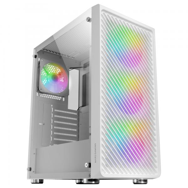 Case computer desktop ATX Mars Gaming MCFW Bianco