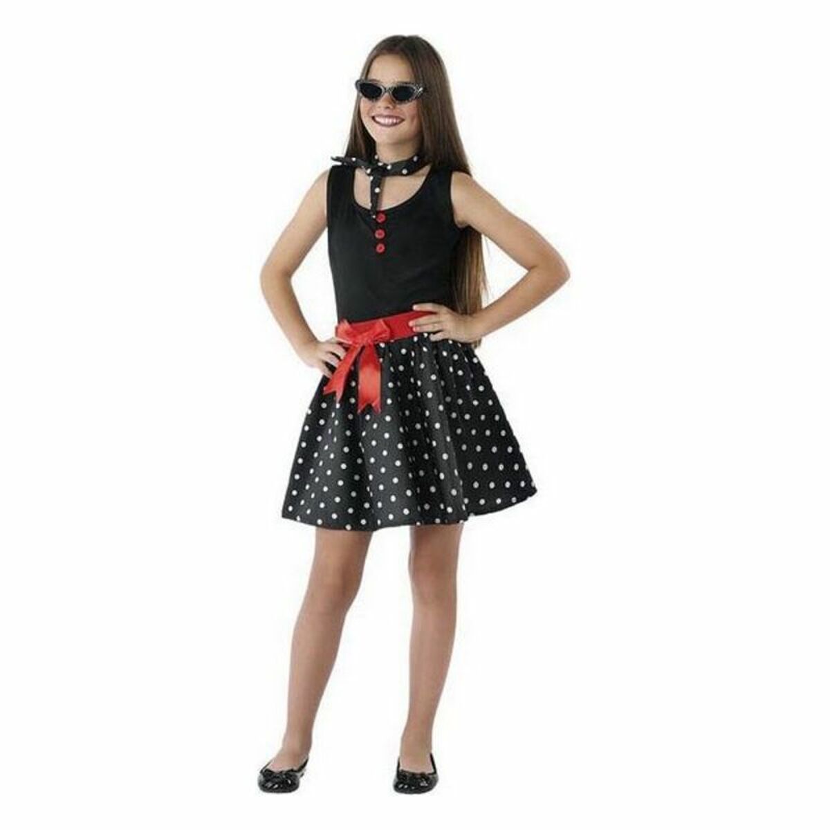 Costume per Bambini Anni 60 Nero Taglia:7-9 Anni