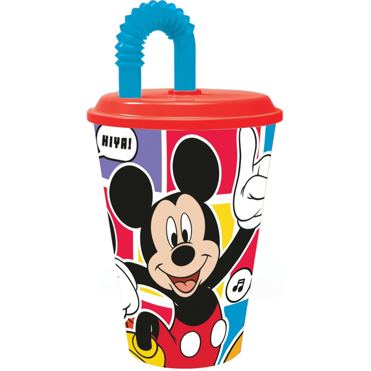 Bicchiere con Cannuccia Mickey Mouse CZ11364 430 ml