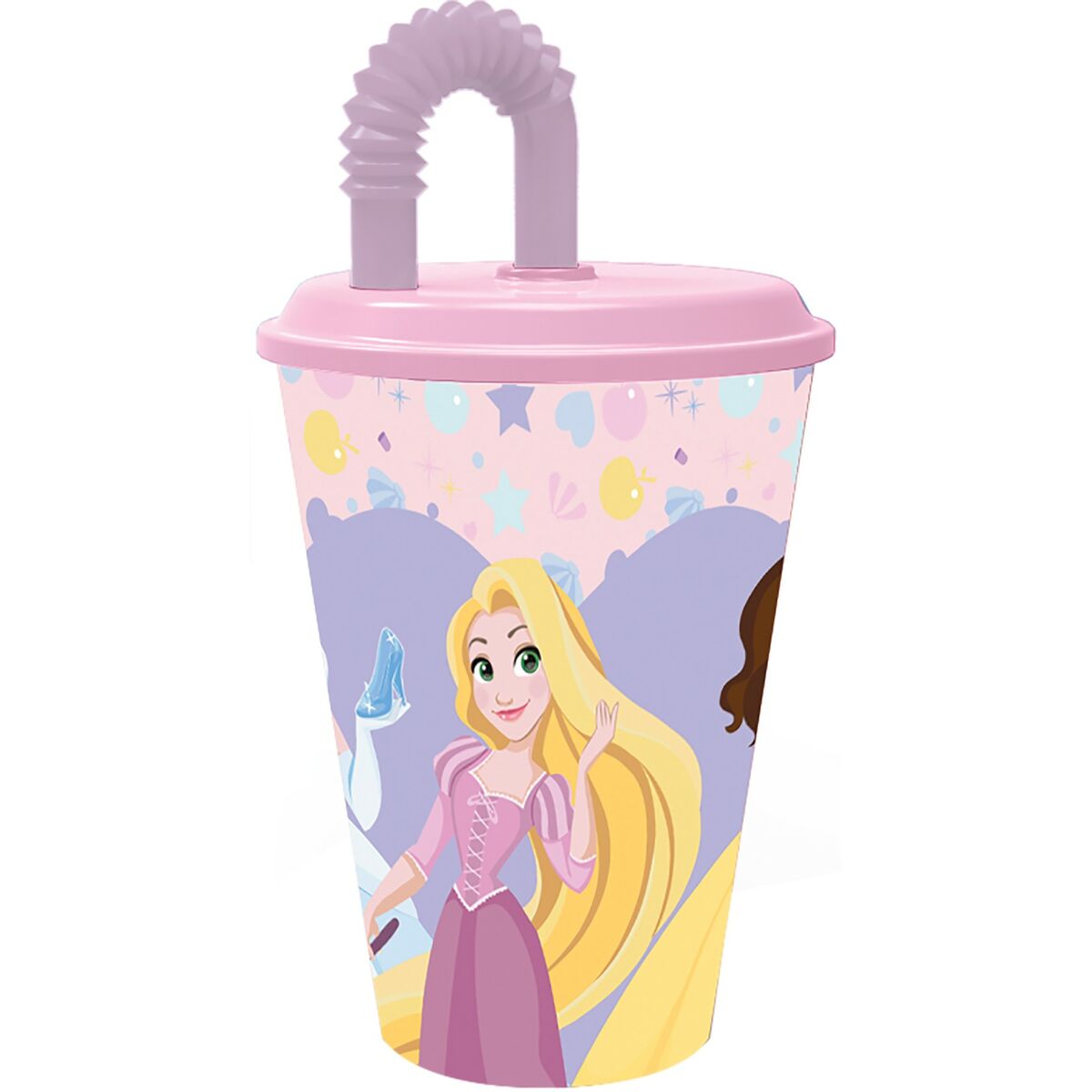 Bicchiere con Cannuccia Disney Princess CZ11362 430 ml