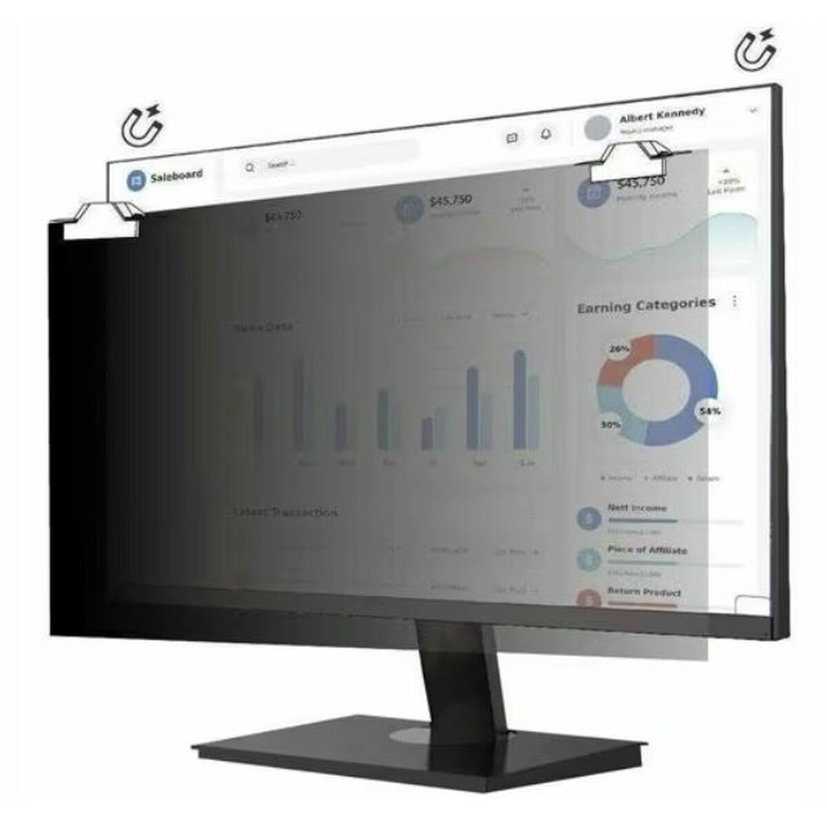 Filtro Privacy per Monitor V7 PS23W9AM 23"