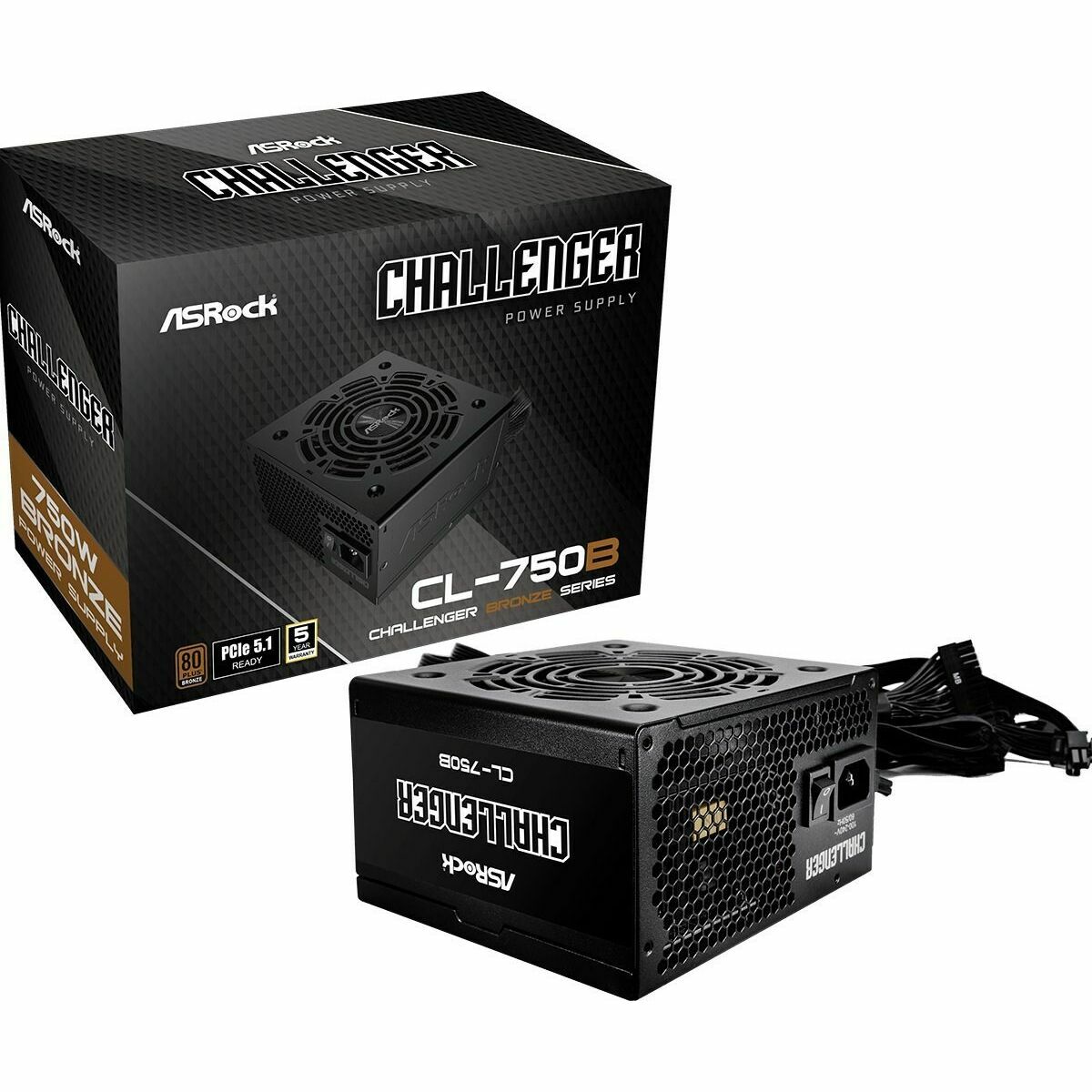 Fonte di Alimentazione ASRock 90-UXC075-BNEAAA 750 W 80 Plus Bronze