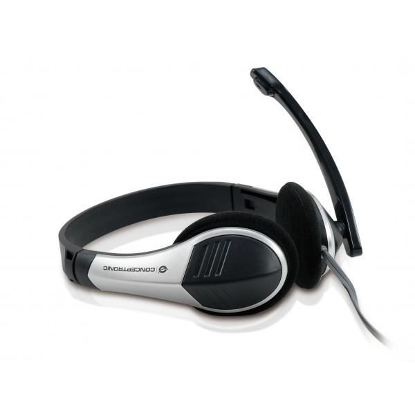 Auricolari con Microfono Conceptronic Allround Stereo Headset Nero Argentato