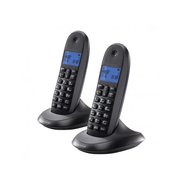 Telefono Senza Fili Motorola C1002 (2 pcs) Colore:Grigio/Granata