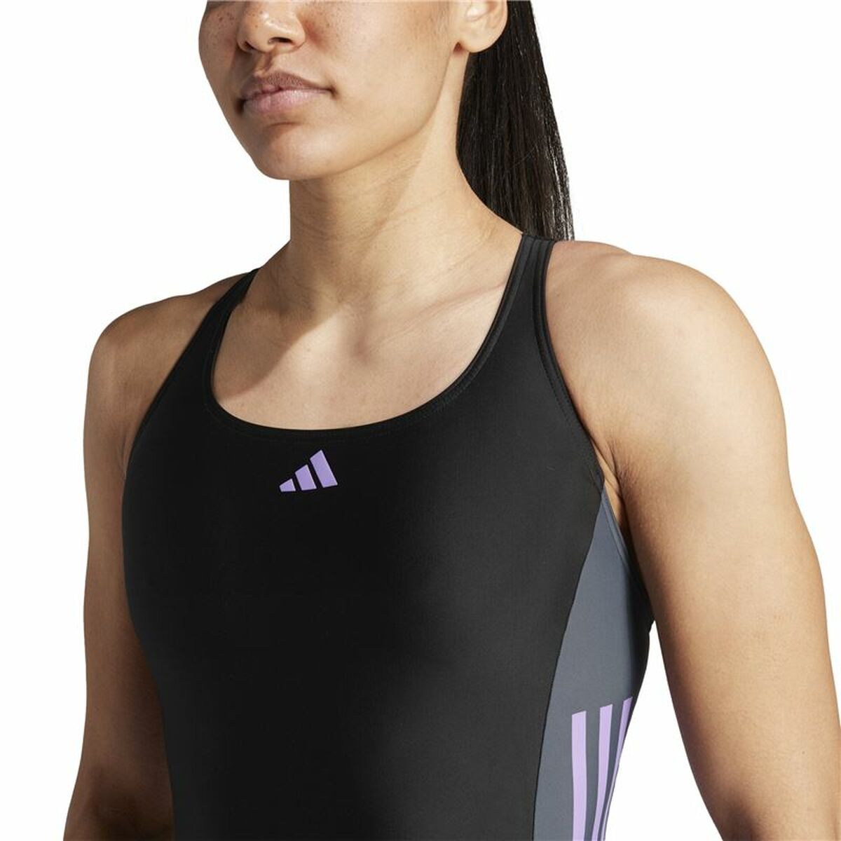 Costume da Bagno Donna Adidas 3S Cb Nero Taglia:44 - Image 4