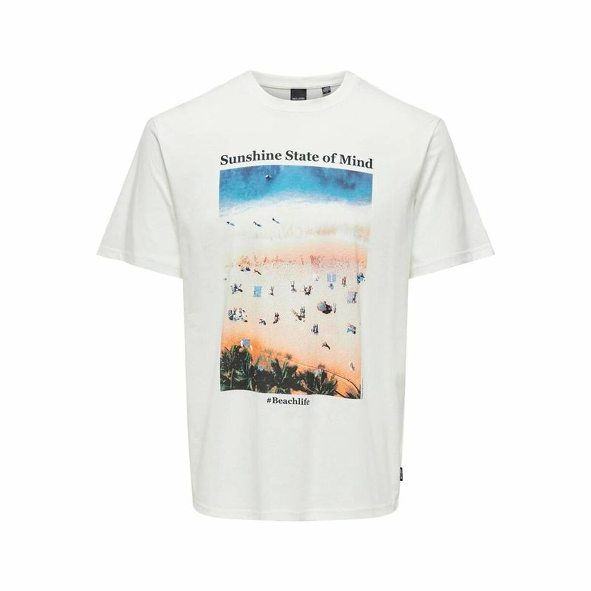Maglia Sportiva a Maniche Corte Only & Sons Onskolton Reg Beach Bianco Taglia:S