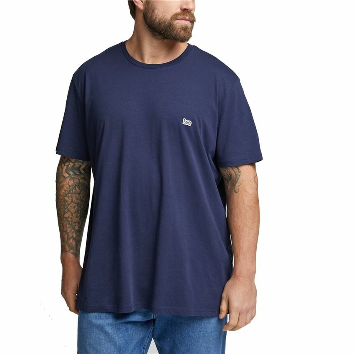 Maglia Sportiva a Maniche Corte Lee Ss Patch Logo  Azzurro Taglia:XL