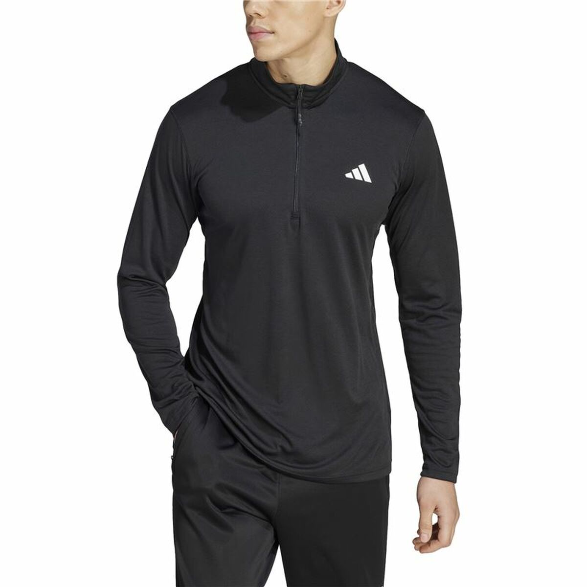 Felpa da Allenamento per Adulti Adidas Tr-Es+ 1I4Zip Nero Taglia:L - Image 3