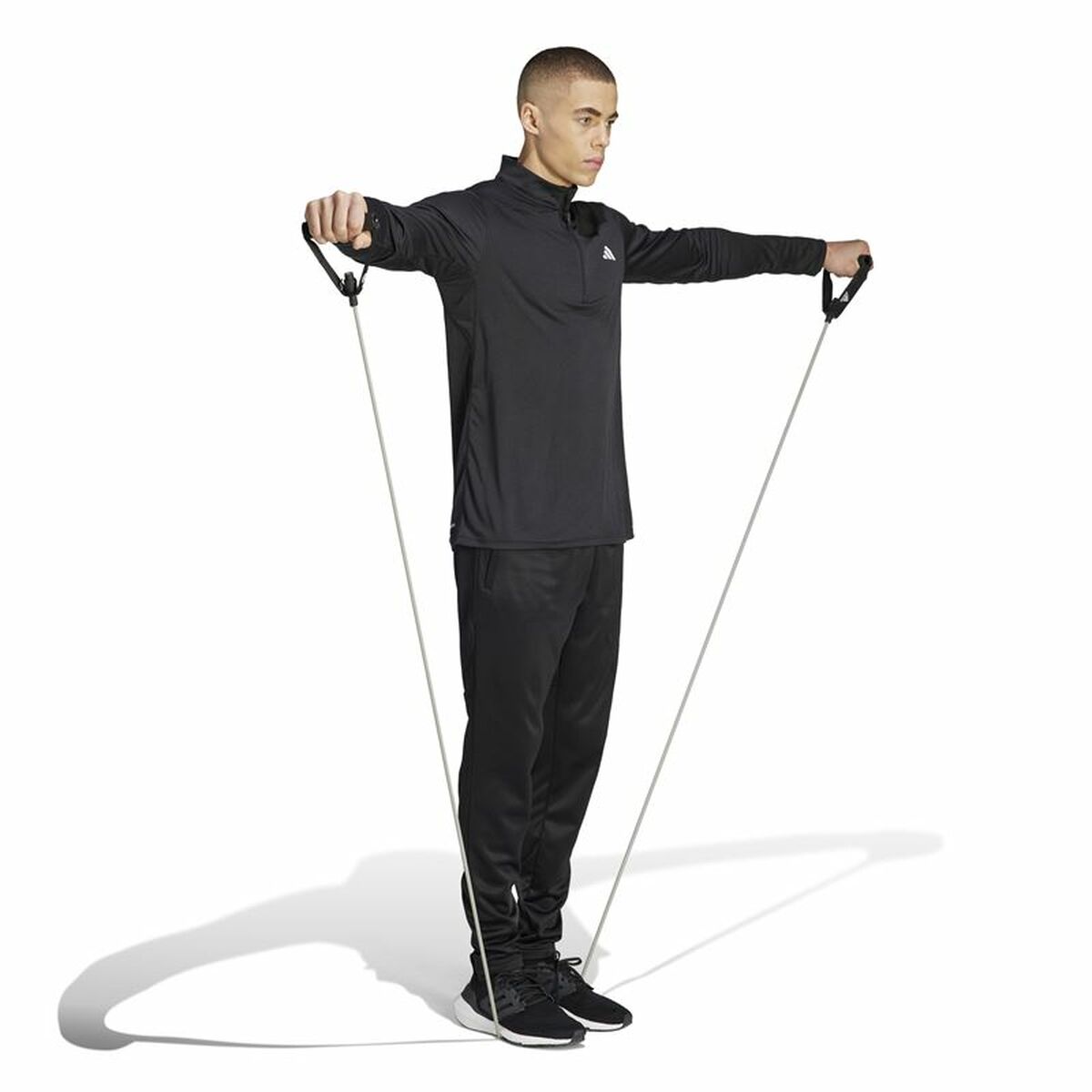 Felpa da Allenamento per Adulti Adidas Tr-Es+ 1I4Zip Nero Taglia:L - Image 6