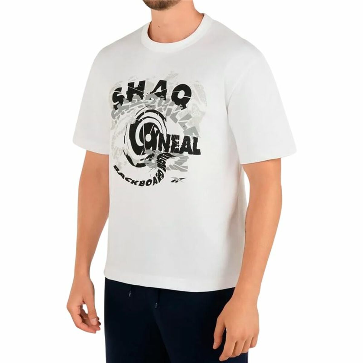 Maglia a Maniche Corte Uomo Reebok Gs Hs Shaq Spiral Te Bianco Taglia:M