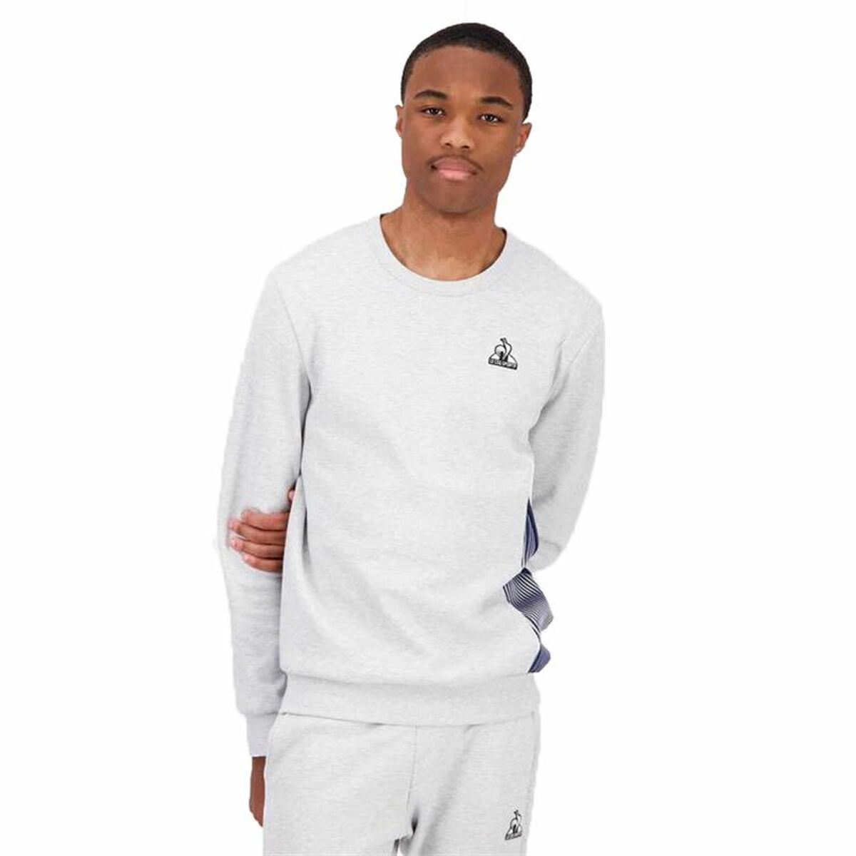 Felpa senza Cappuccio Uomo Le coq sportif Heritage N°1 Grigio Taglia:XL