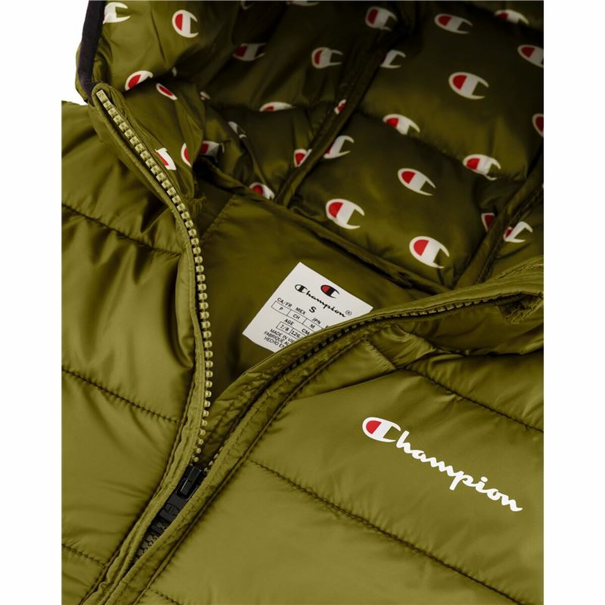 Giacca Sportiva da Uomo Champion Hooded Verde Taglia:XXL - Image 3