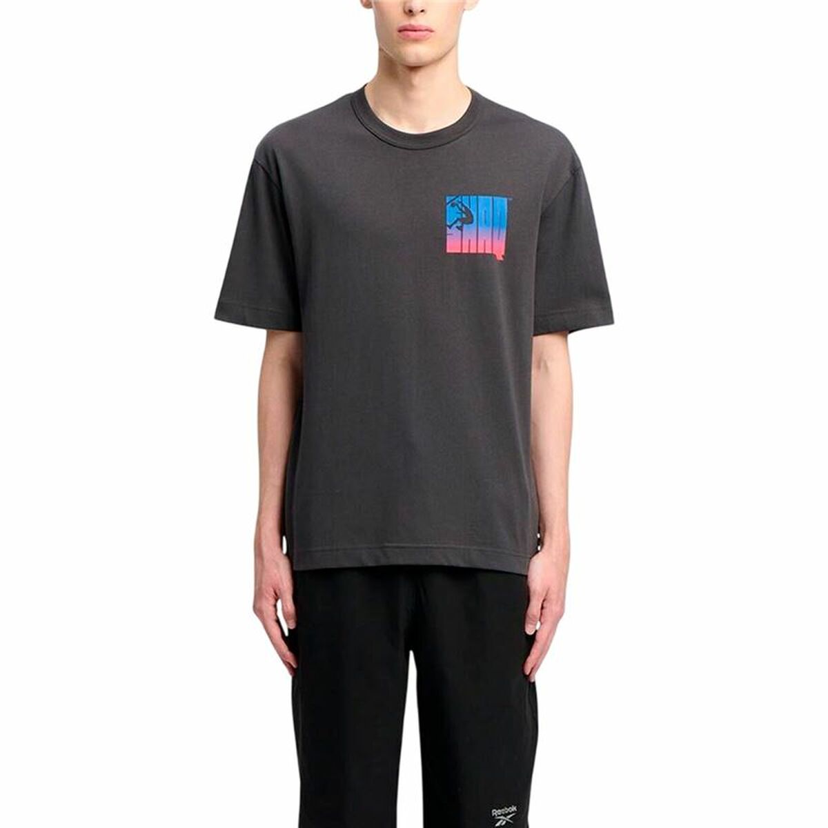 Maglia a Maniche Corte Uomo Reebok Gs Hs Shaq Silo Logo Nero Taglia:M