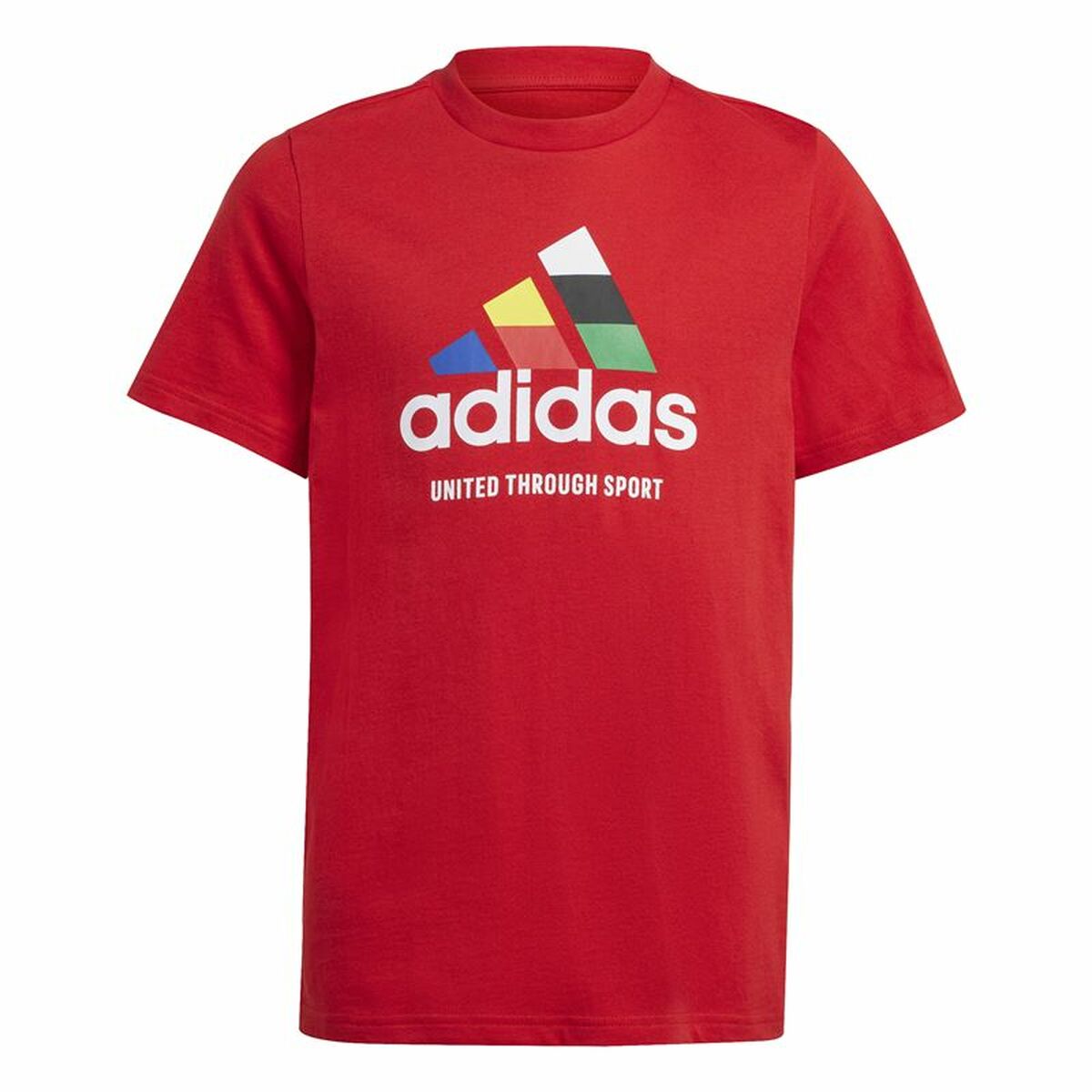 Maglia a Maniche Corte Unisex Adidas Tiro Nations Pack Graphic Rosso Taglia:Taglia - 7-8 Anni