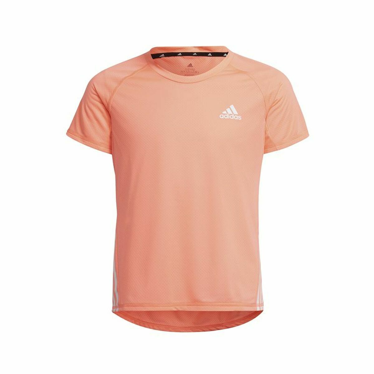 Maglia a Maniche Corte per Bambini Adidas Aeroready Three Stripes Salmone Taglia:14-15 Anni