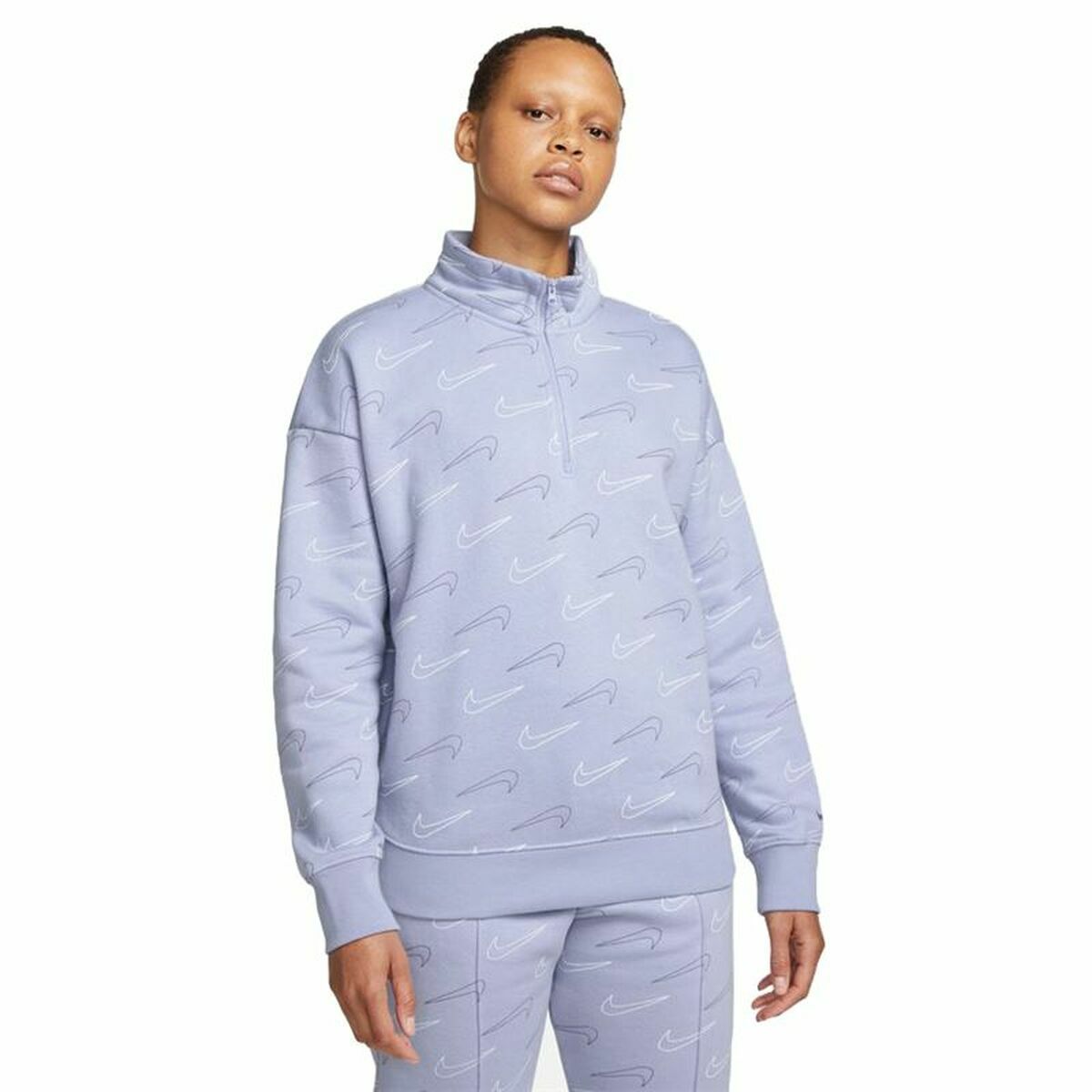 Felpa senza Cappuccio Donna Nike Lilla Taglia:M