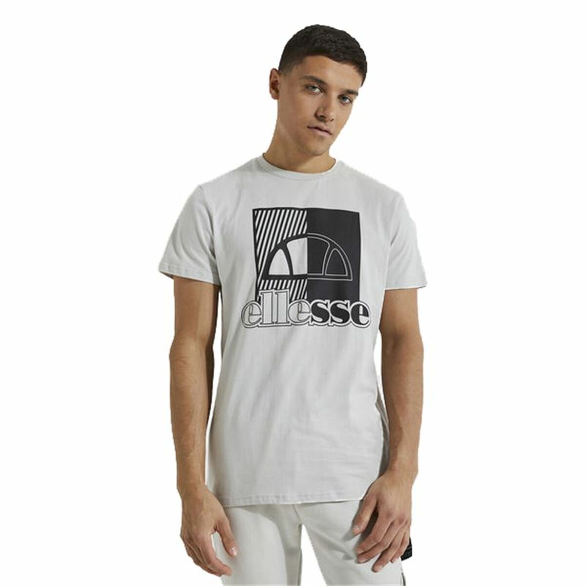 Maglia a Maniche Corte Uomo Ellesse Chamuel Grigio Taglia:L