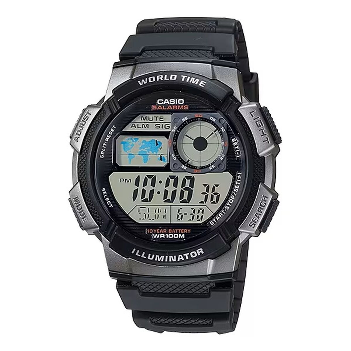 Orologio Uomo Casio WORLD TIME ILLUMINATOR Nero (Ø 43 mm)