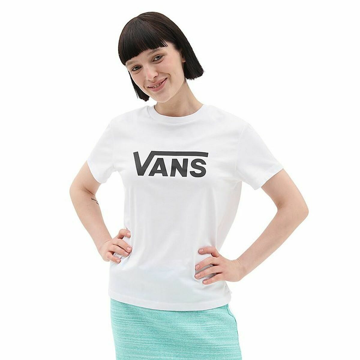 Maglia a Maniche Corte Donna Vans Drop V Ss Crew-B Taglia:S