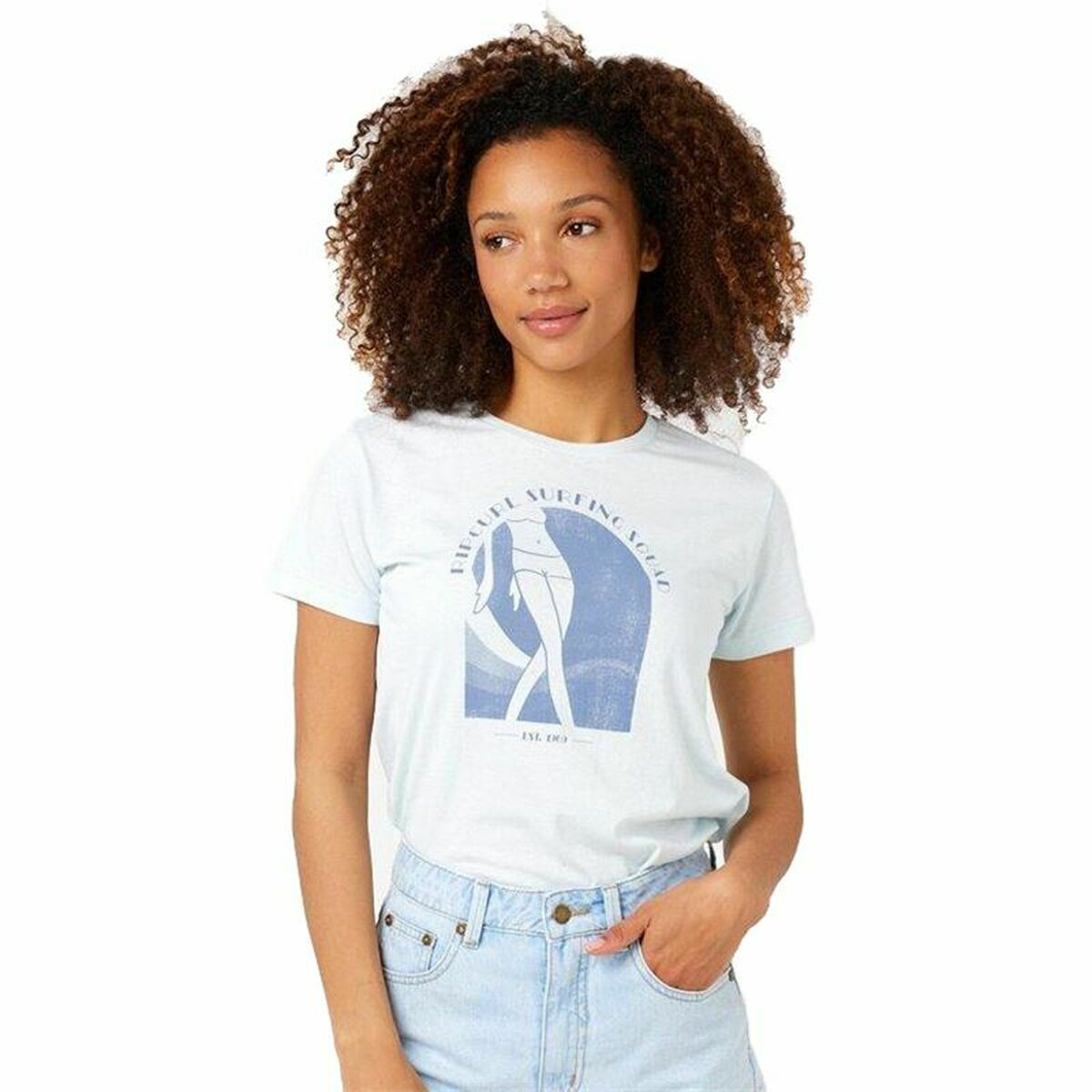 Maglia a Maniche Corte Rip Curl Re-Entry Crew  Bianco Taglia:XS