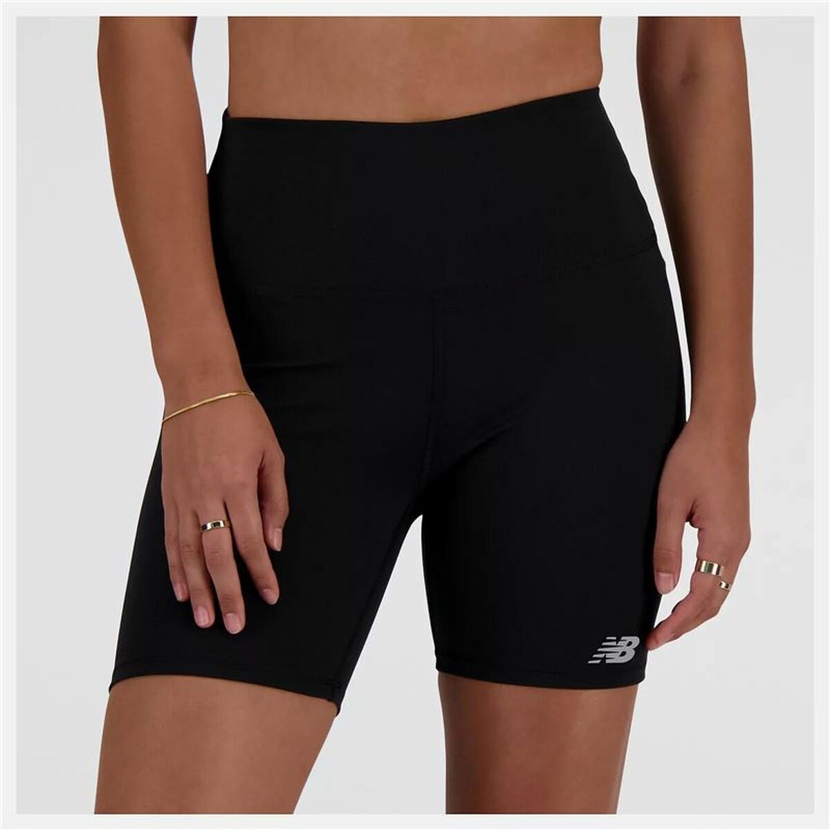 Pantaloncini da Donna New Balance Nb Harmony High Rise Nero Taglia:L - Image 5