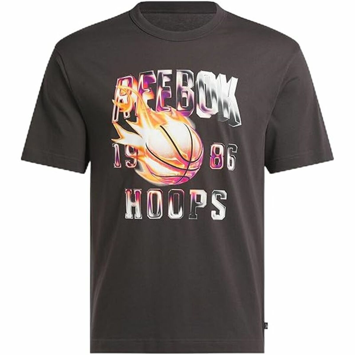 Maglia a Maniche Corte Uomo Reebok Gs Basketball On Fir Nero Taglia:L