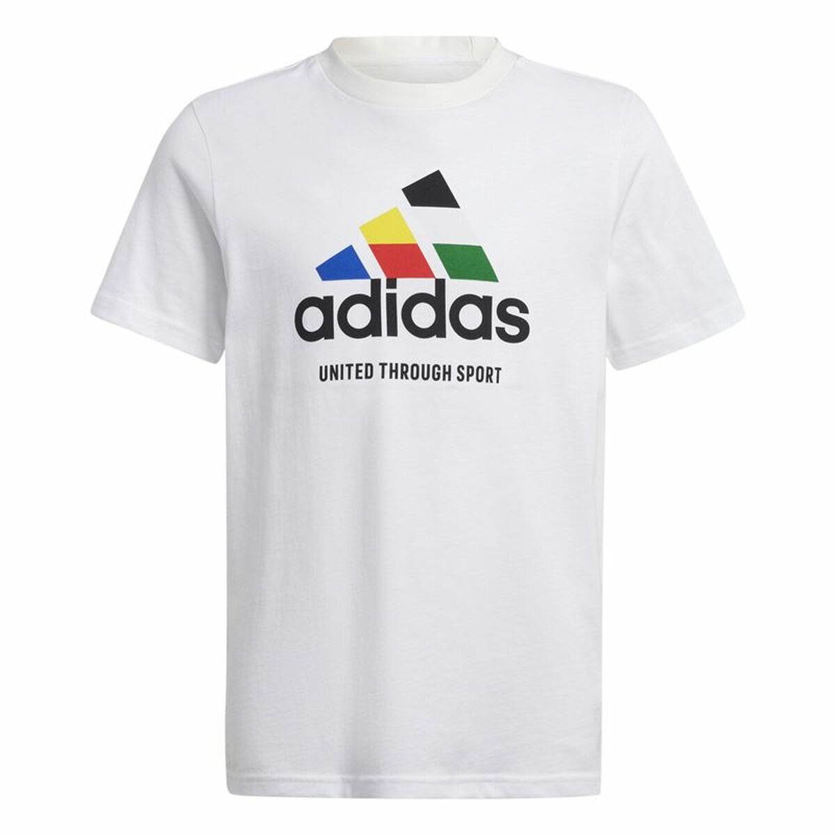 Maglia a Maniche Corte per Bambini Adidas Nations Bianco Taglia:11-12 Anni