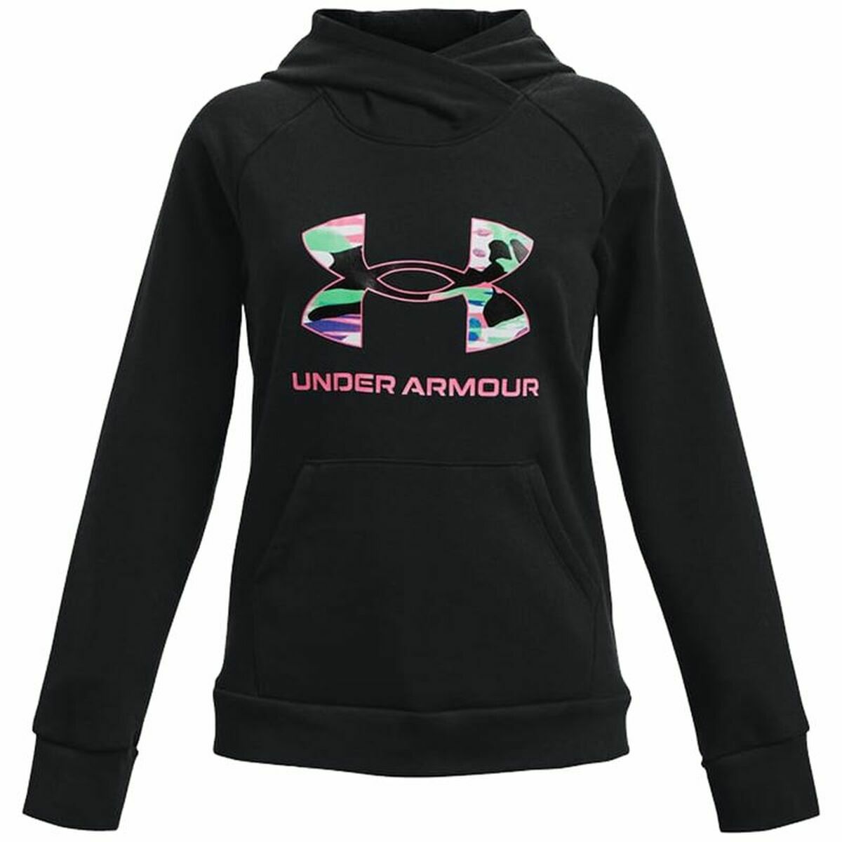 Felpa con Cappuccio da Bambina Under Armour Rival Big Logo Nero Taglia:8 anni