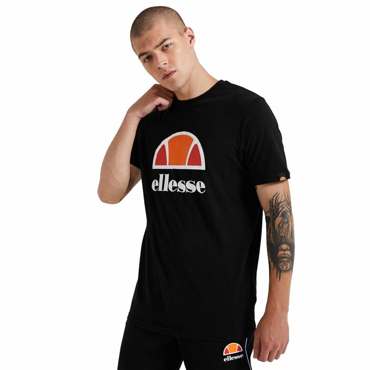 Maglia Sportiva a Maniche Corte Ellesse Dyne Nero Taglia:L