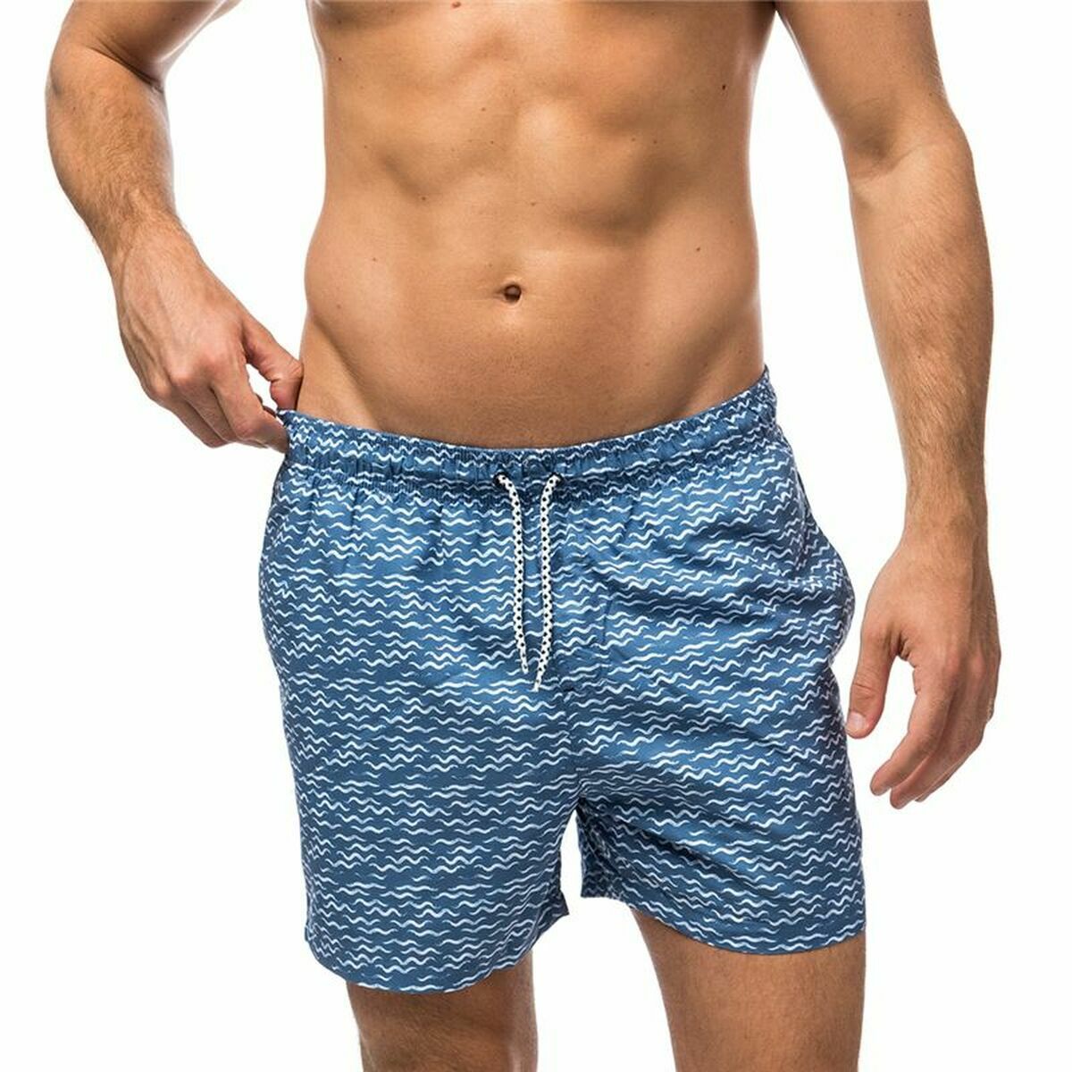 Costume da Bagno Uomo Alphaventure Seawaves Denim Azzurro Taglia:XL