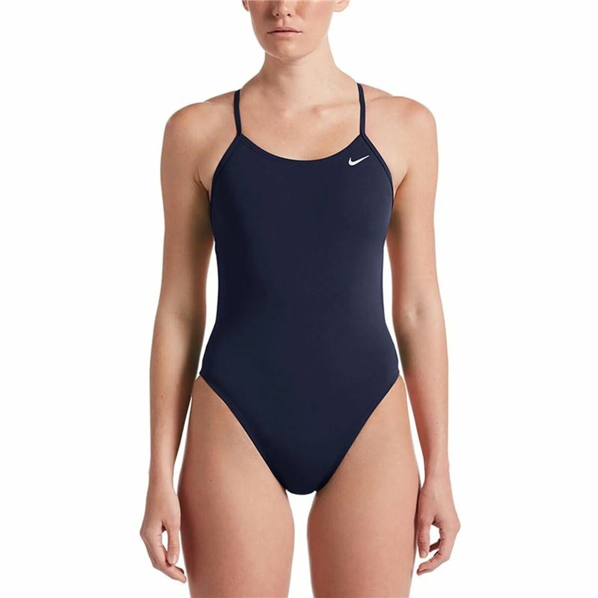 Costume da Bagno Donna Nike Hydrastrong Solid Blu Marino Taglia:32