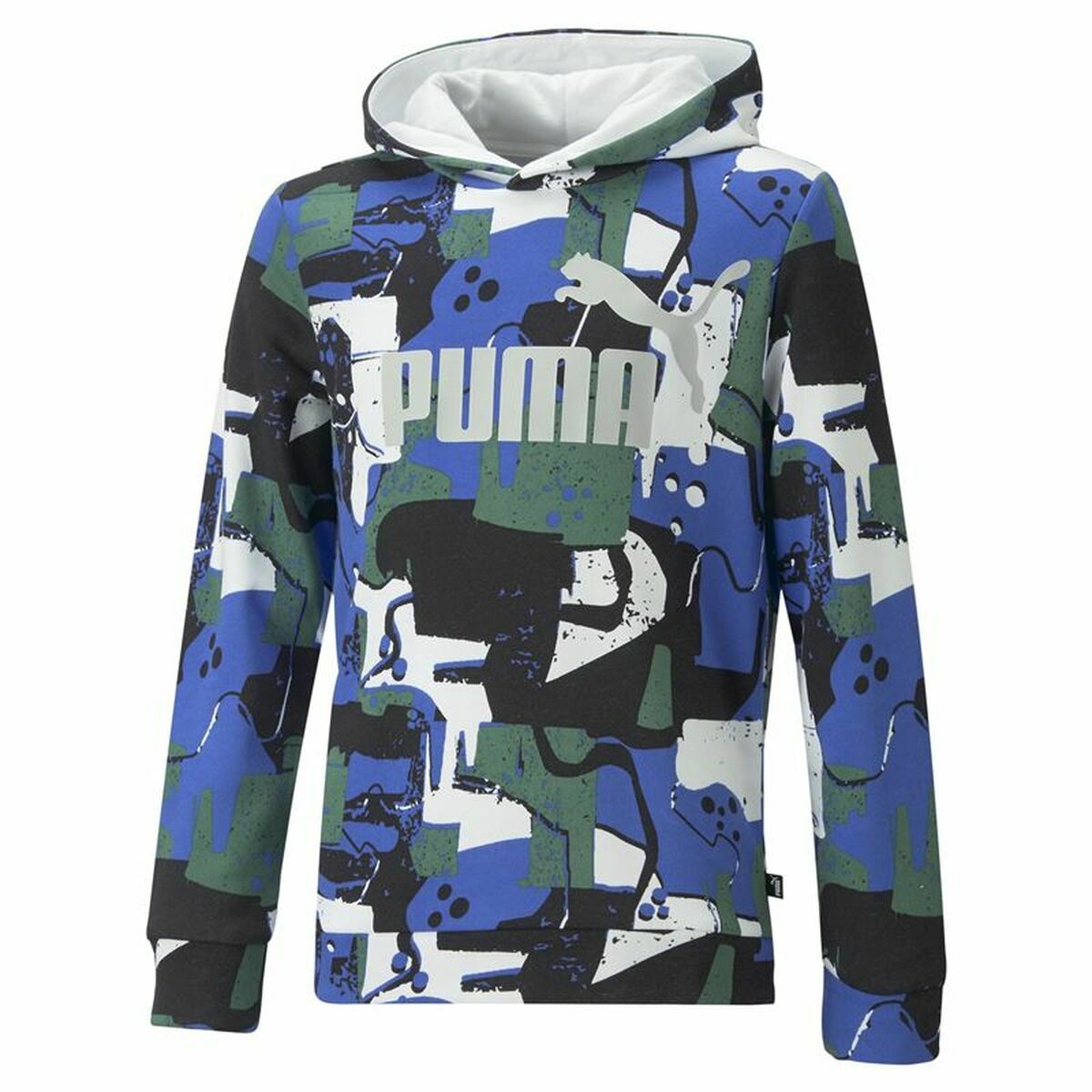 Felpa per Bambini Puma Essentials+ Street Art Aop Azzurro Taglia:Taglia - 7-8 Anni