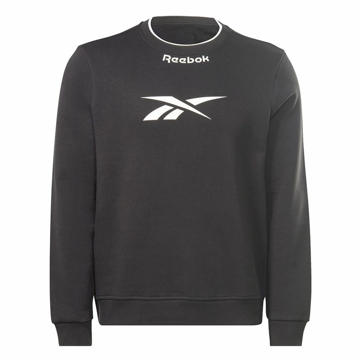 Felpa senza Cappuccio Uomo Reebok RI Arch Logo Vector Bianco Nero Taglia:M