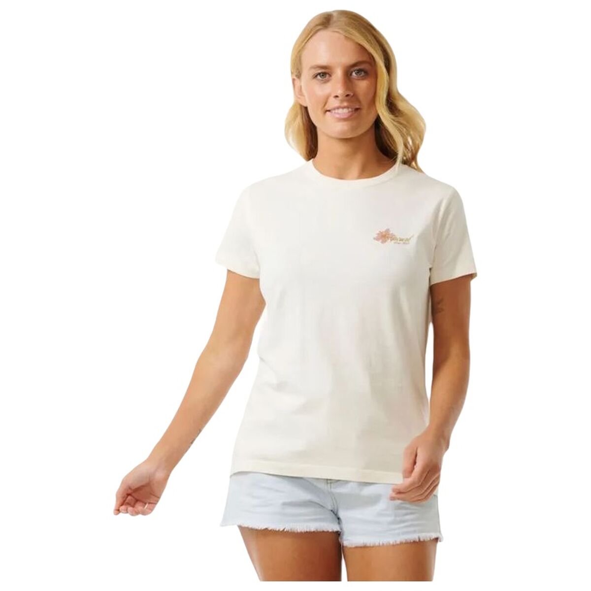 Maglia a Maniche Corte Donna Rip Curl Wild Bloom Bianco Taglia:M