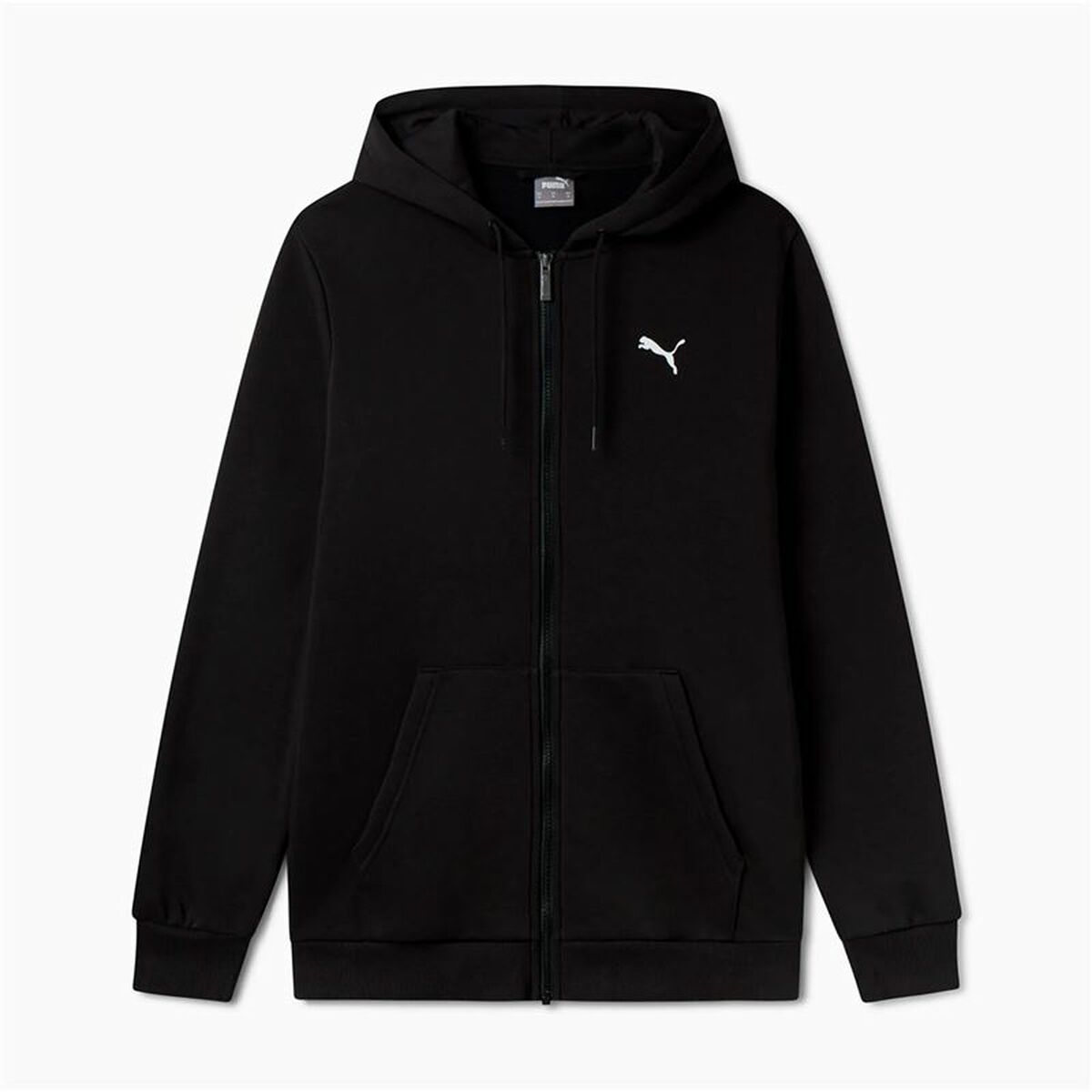 Felpa con Cappuccio Uomo Puma Essentials+ Graphic Hoodie Fz Nero Taglia:M
