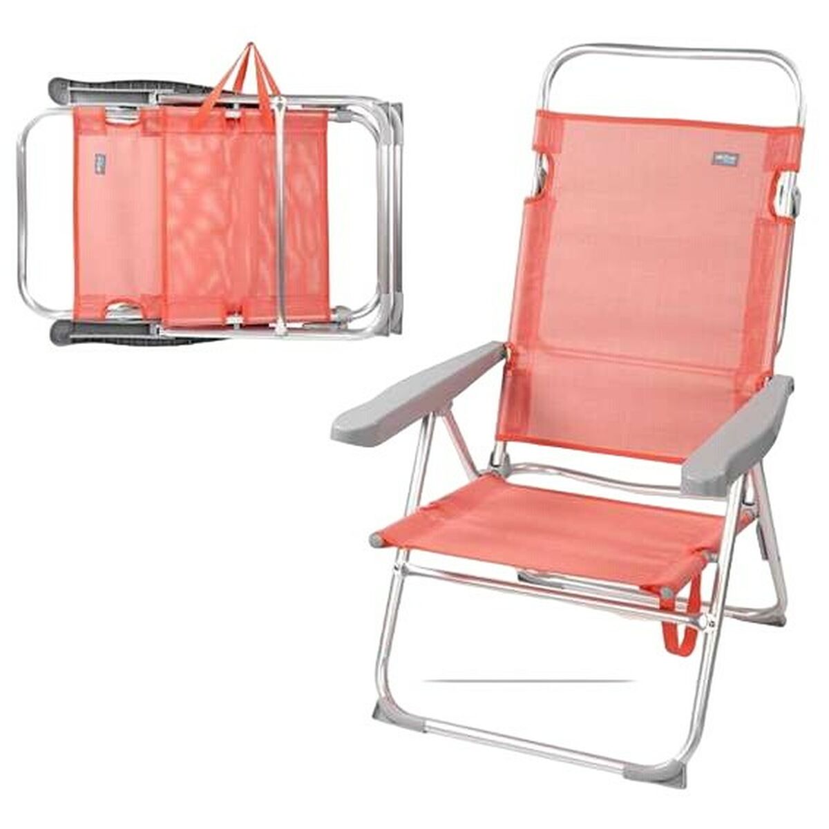 Sedia da Spiaggia Aktive Rosa 48 x 57 x 99 cm Multiposizione