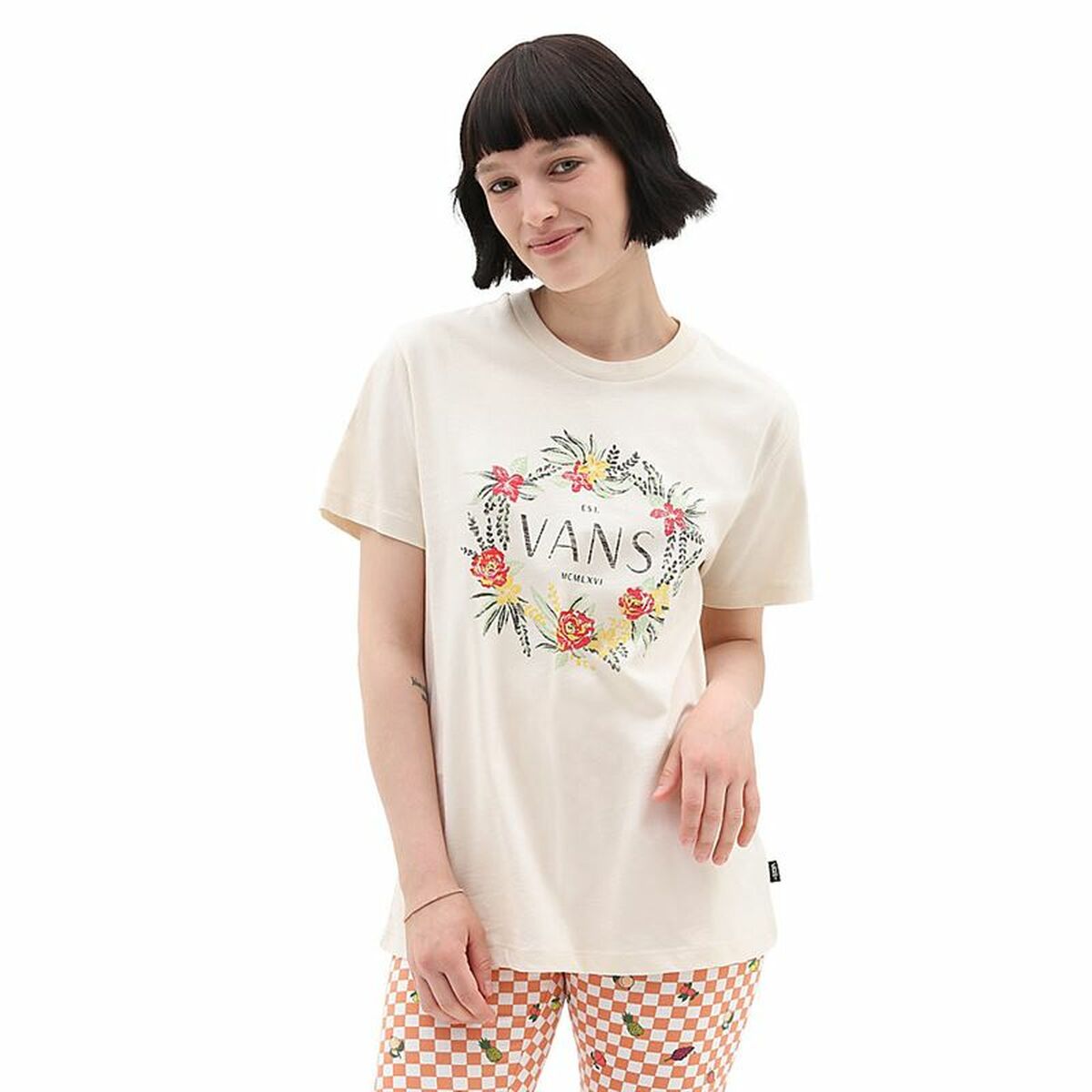 Maglia a Maniche Corte Donna Vans Wreath Of Flowers Bff Tee-B Taglia:S