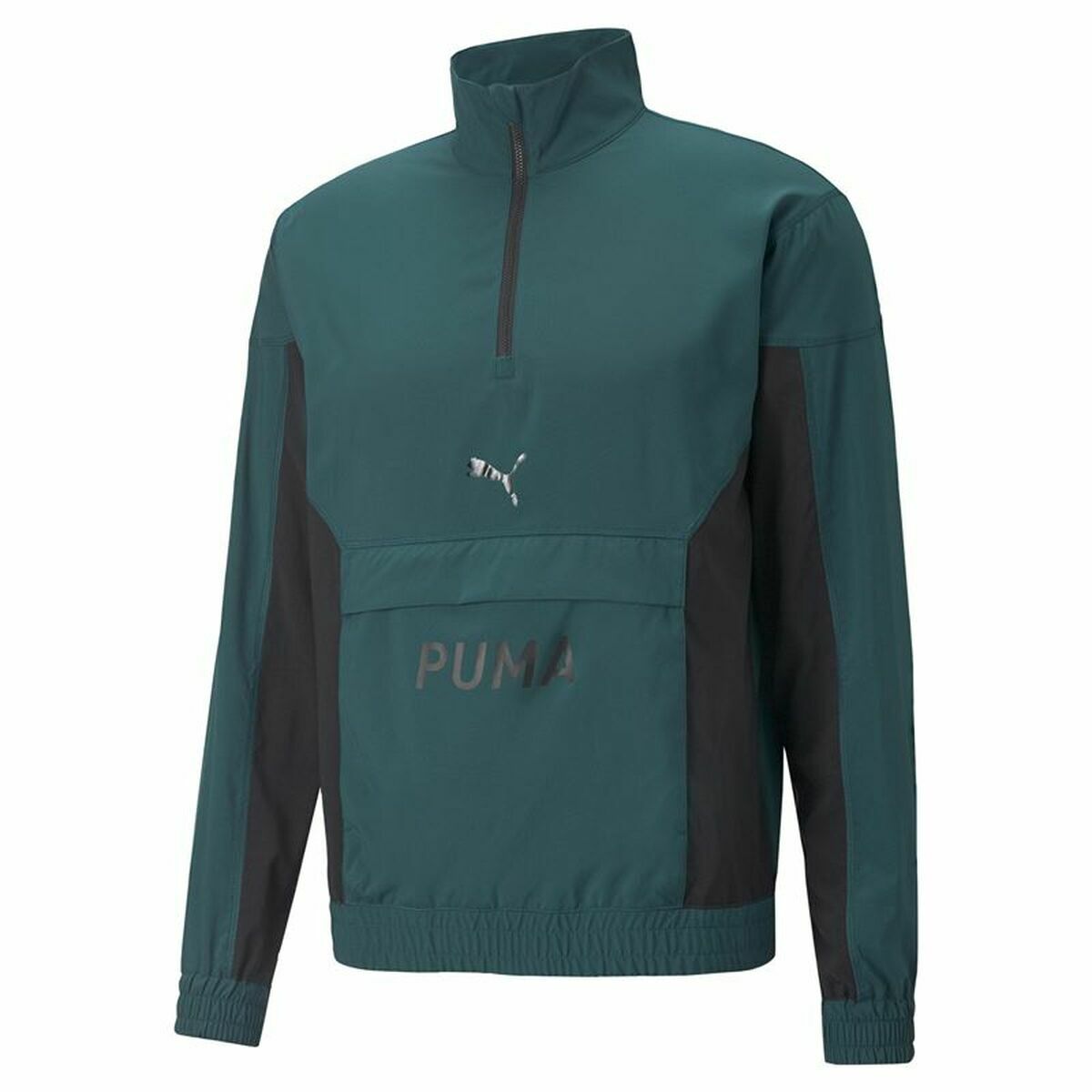Felpa senza Cappuccio Uomo Puma Fit Woven Training Verde Taglia:S