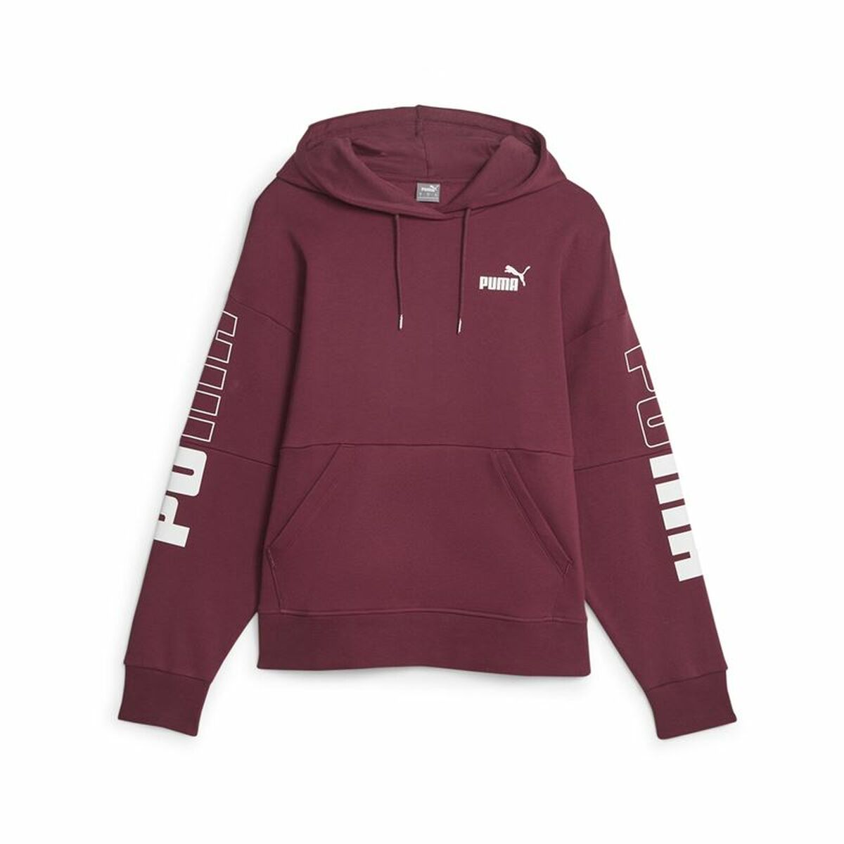 Felpa con Cappuccio Donna Puma Power Colorblock Rosso Scuro Taglia:XS