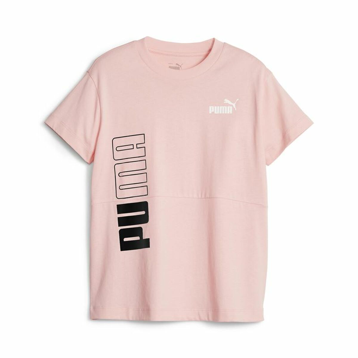 Maglia a Maniche Corte per Bambini Puma Power Colorblock Salmone Taglia:9-10 Anni